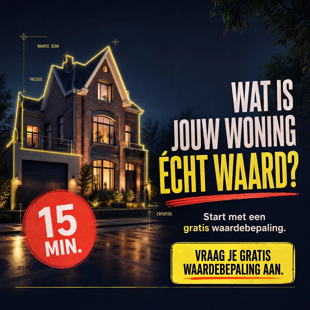 Meta-advertentie met de vraag wat jouw woning écht waard is en een gratis waardebepaling in 15 minuten