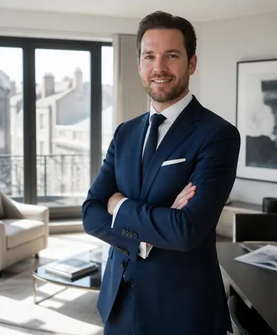 Makelaar in een modern appartement