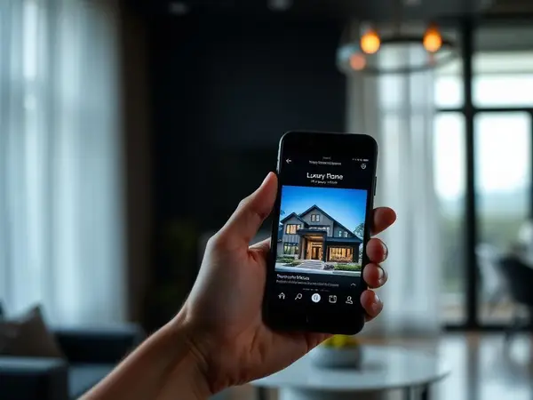 Smartphone met een ingevuld leadformulier van een vastgoedadvertentie